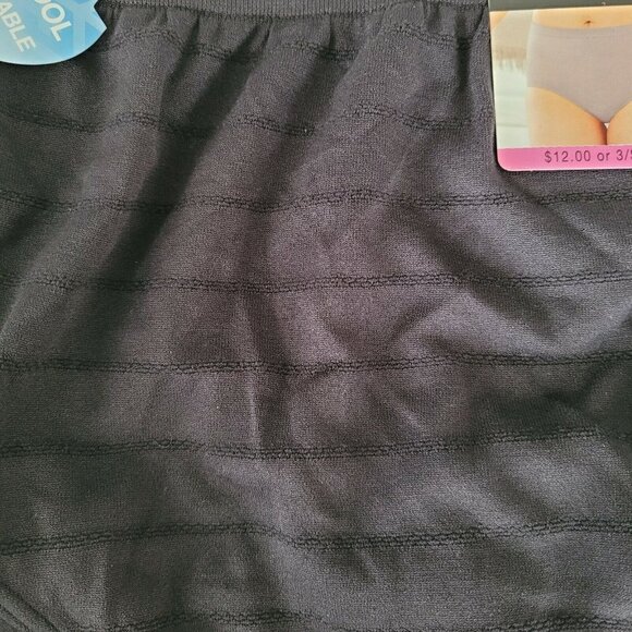 Bali Comfort Revolution Microfiber Brief Panty Black Stripe DF803J Size 8/9 - Picture 4 of 8